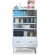 Amazon.co.jp: JKプラン ガラスキャビネット 引き出し付き 脚付き 足